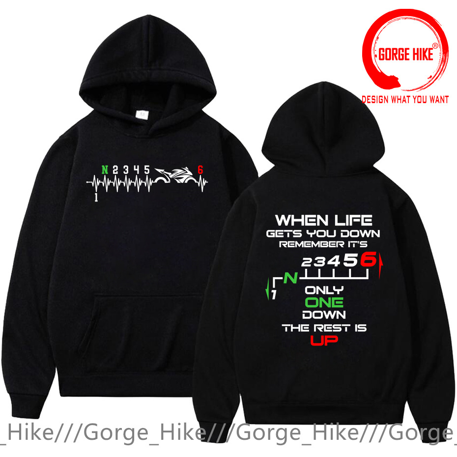 Motorcycle Gear Hoodie - 1N23456 Moletom com Capuz Unissex para