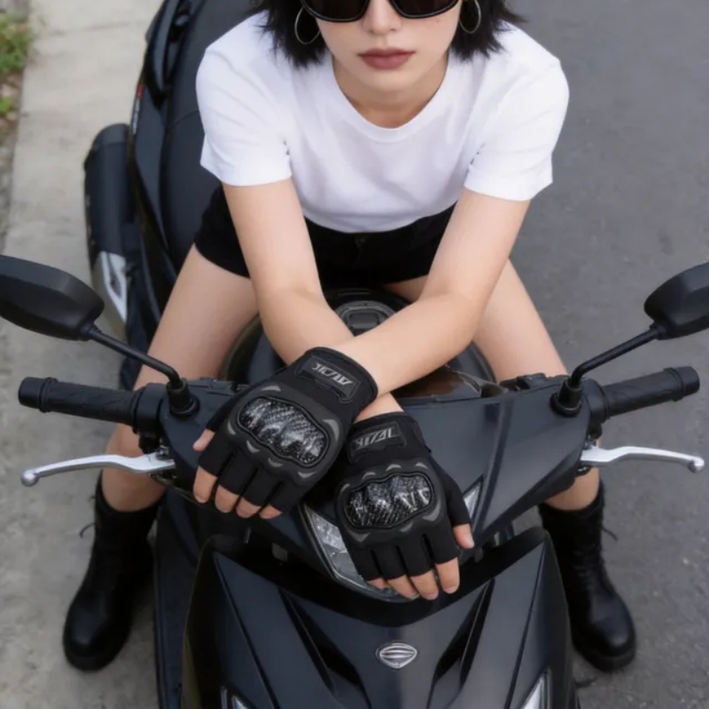 Xxl Motorcycle Gear - Luvas de Motocicleta VEMAR Meio Dedo,