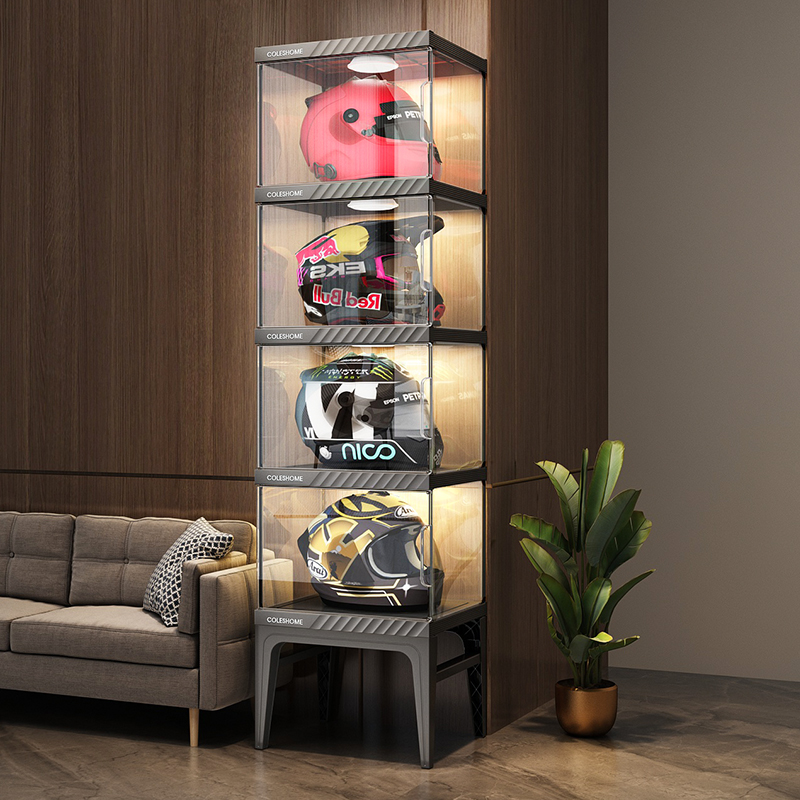 Motorcycle Gear Display Rack - Armário de armazenamento para capacete de