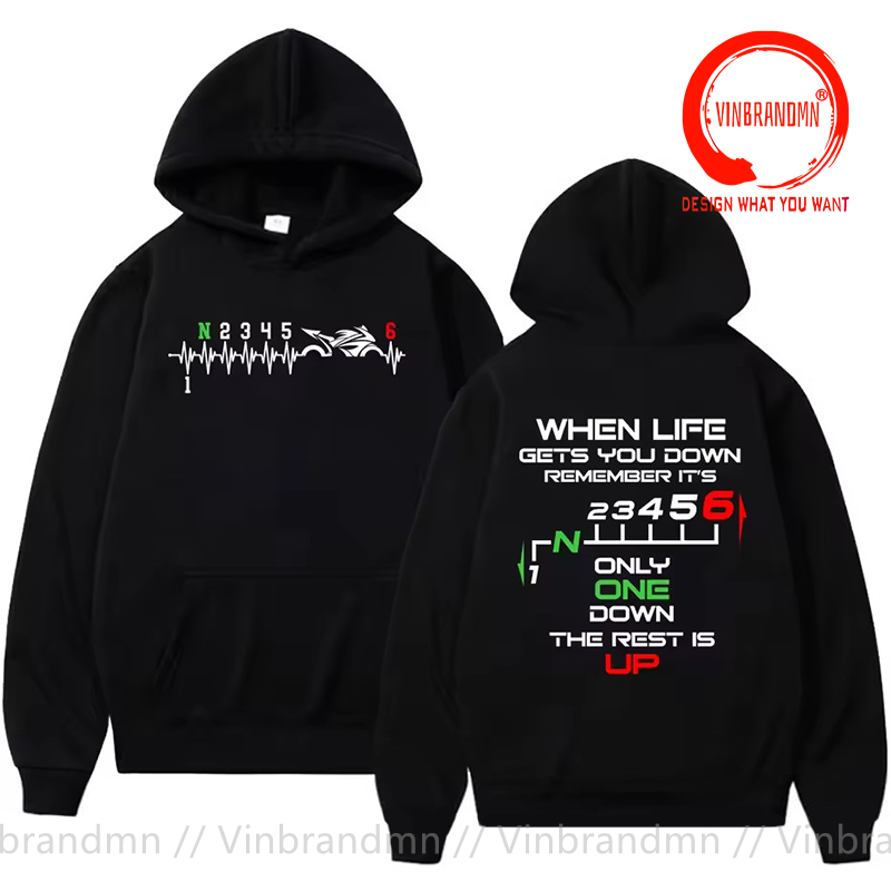 Motorcycle Gear Hoodie - 1N23456 Moletom com Capuz Unissex para