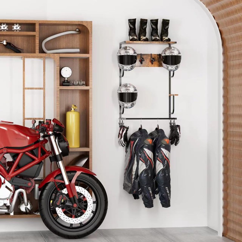 Suporte de Capacete de Madeira - Motorcycle Gear Display Rack avaliação e preço
