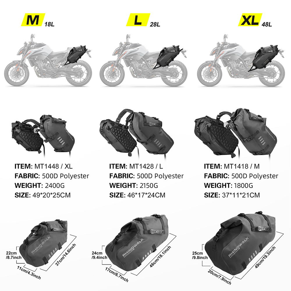 Rhinowalk-saco lateral da moto - Motorcycle Gear Warehouse avaliação e preço